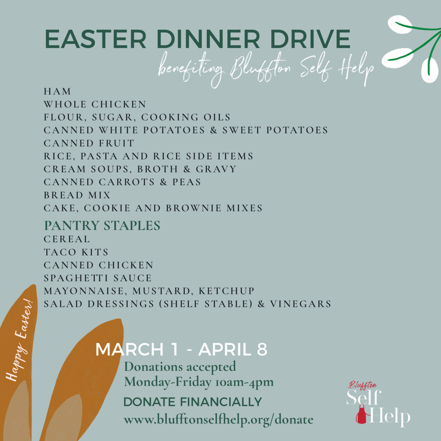 Easter Dinner Food Drive - Bluffton Self Help